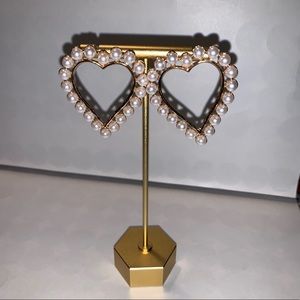 My beaded Heart Post Earrings